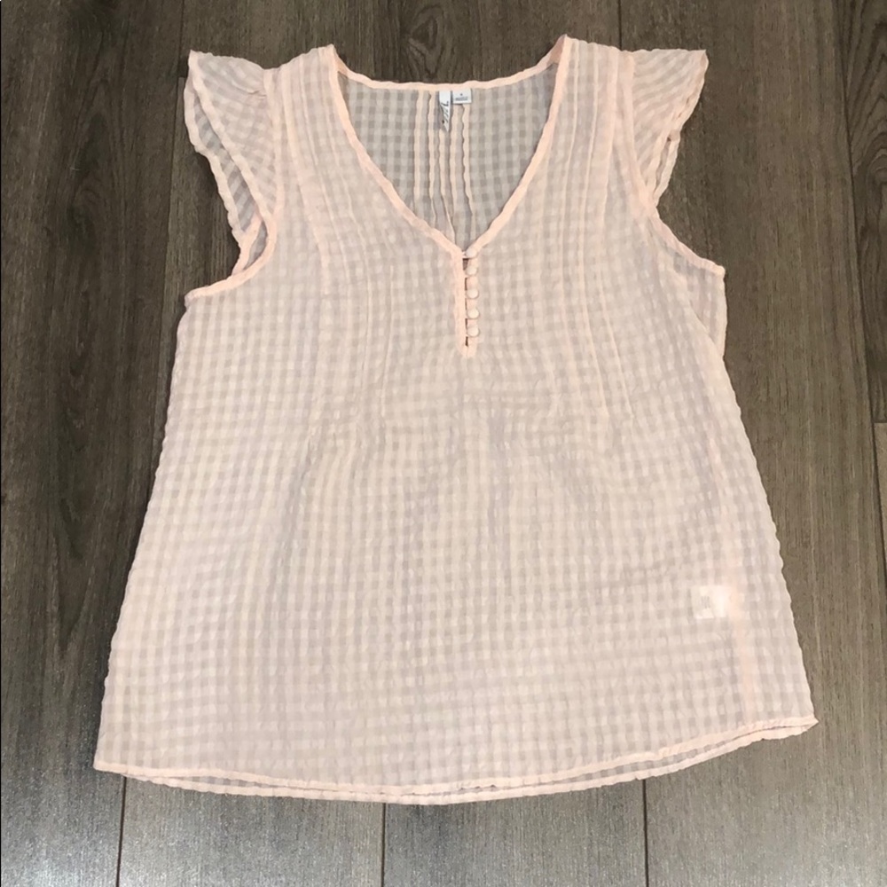Sheer pink blouse